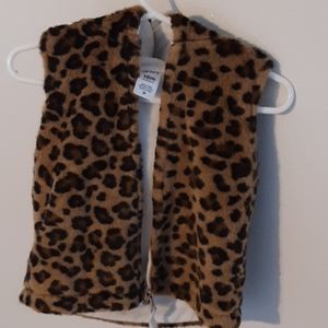 Baby girl leopard fleece vest